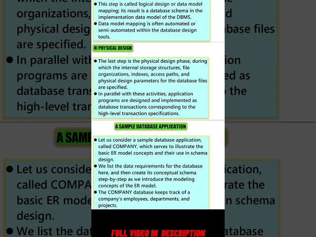 USING HIGH LEVEL CONCEPTUAL DATA MODELS | A SAMPLE DATABASE APPLICATION #dbms #computerscience #bca