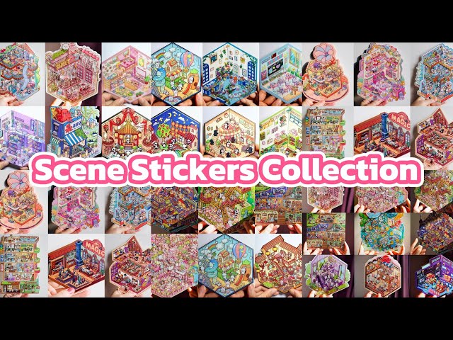 Collection of 55 Scene Stickers in different styles | Nearly 170 hours to make by hand | No BGM|ASMR