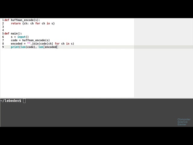 Алгоритмы теория и практика Методы - 69 урок.  Практика на Python: Коды Хаффмана