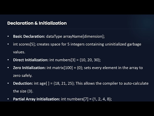 Understanding Arrays in C++ (1D, 2D & Range-Based For Loops)