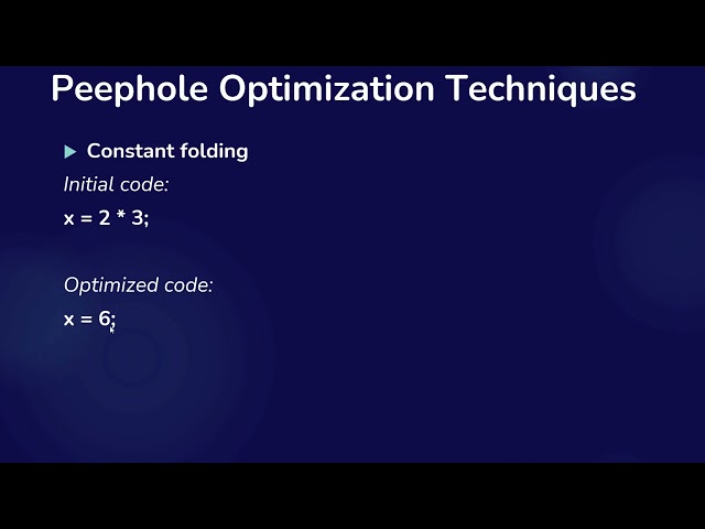 Peephole Optimization Techniques