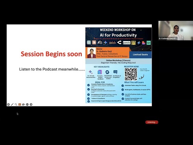 AI for Productivity - Online Workshop 2026 by Dr. Kashmira Ganji