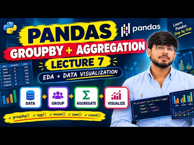 Pandas Lecture 7 | GroupBy, Aggregation & Data Visualization | EDA with Pandas