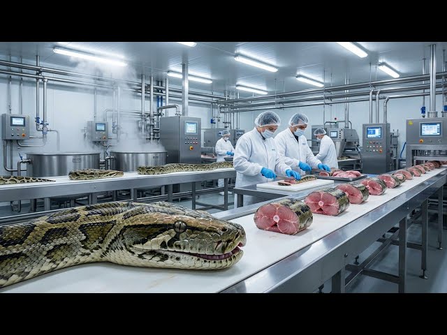 How Python Snake Meat Is Processed Today: Inside the Modern Factory.