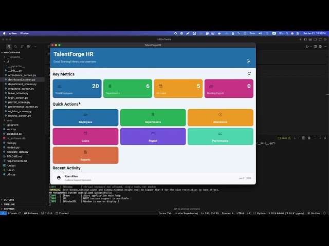 TalentForge HR – Full HR Management Software in Python | Kivy/KivyMD Desktop App
