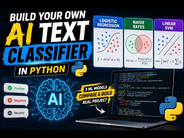 Build Your Own AI Text Classifier in Python (Logistic Regression vs Naive Bayes vs SVM)
