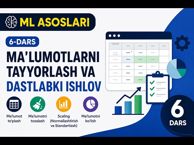 Ma'lumotlarni tayyorlash va dastlabki ishlov | ML Asoslari - 6