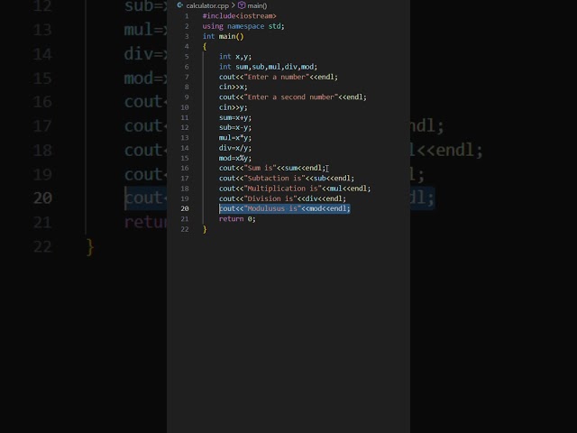 CALCULATOR in c++ language