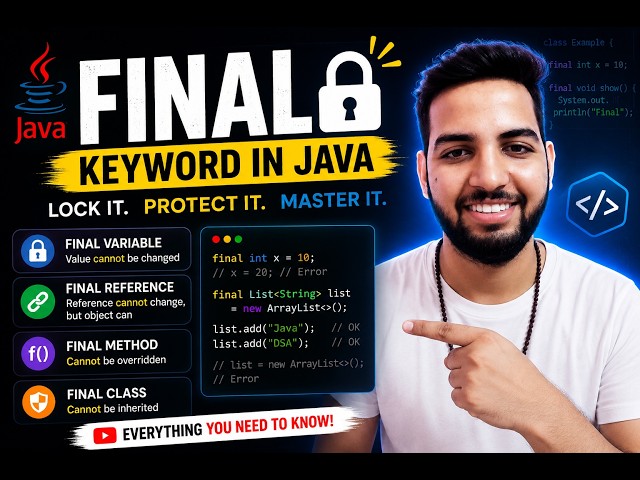 Java final Keyword Explained in 10 Minutes | Variables, Methods, Classes & Objects