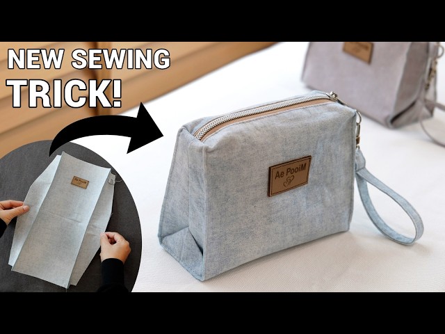 I Designed a New Way to Sew This Bag! Easy & Unique Zipper Pouch Tutorial