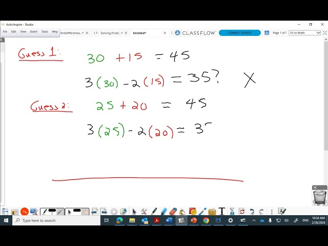 Video Lesson - Solving Problems Using Algebraic Modelling