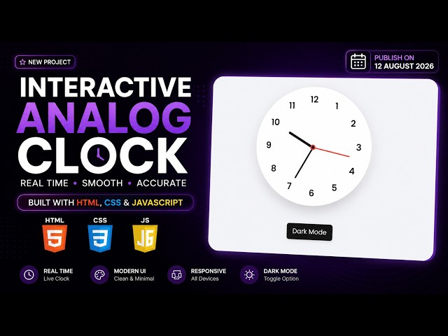 ASMR Programming - Interactive Analog Clock - No Talking