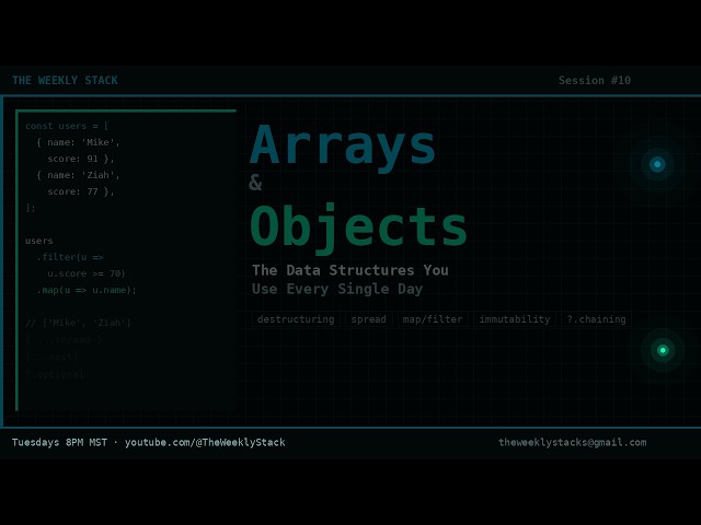 Arrays & Objects: The Data Structures You Use Every Single Day | The Weekly Stack #10