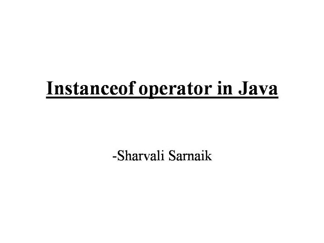Instanceof operator in Java