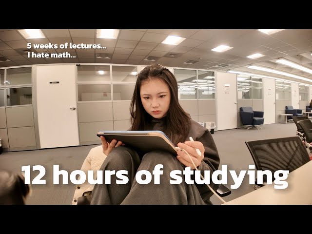 studying *12 HOURS* before midterms 🧮 | productive exam grind