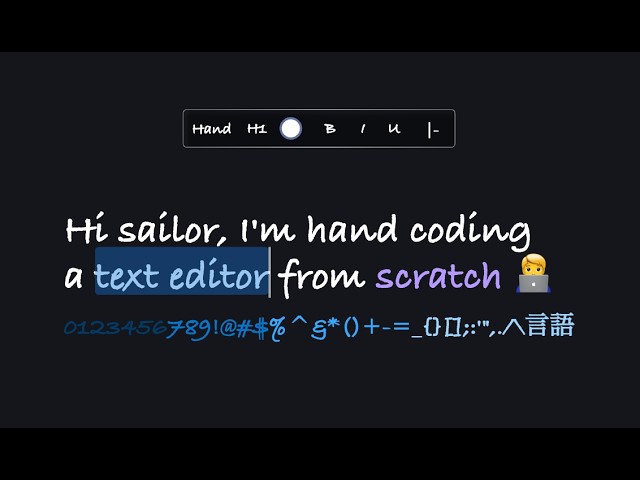 Hand coding a text editor from scratch