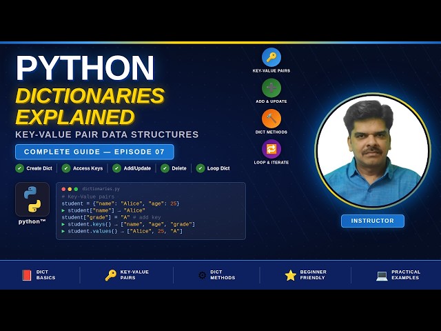 7. Python Dictionaries Explained | Key-Value Pair Data Structures