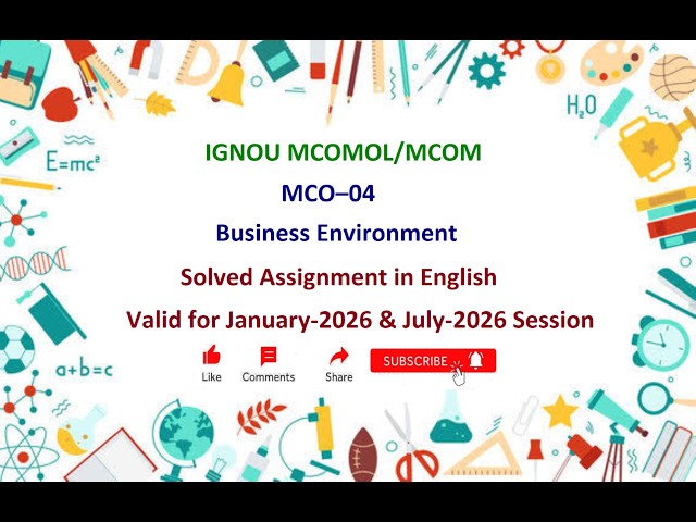 MCO 04 SOLVED ASSIGNMENT | MCO 04 IGNOU Solved Assignment Jan 2026 & July 2026 | IGNOU