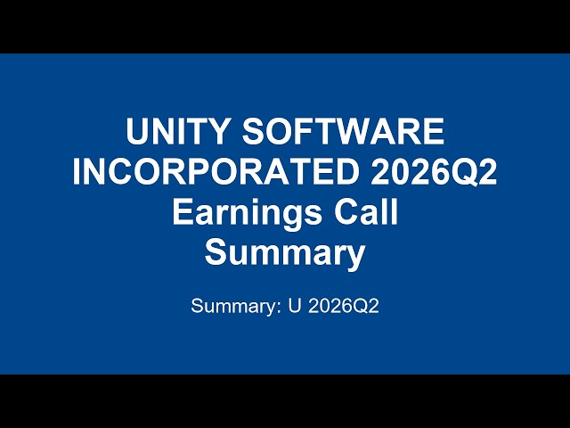 UNITY SOFTWARE INCORPORATED 2026Q2 : Unity's BEST Quarter EVER?! | Q2 2026 Earnings DECODED!