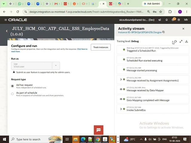 Video 3_1 Telugu | ESS Job→ OIC→ATP→Data Validation →Target Application | Testing