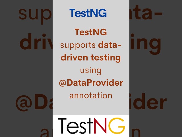 TestNG Framework - Data Driven Testing #automation