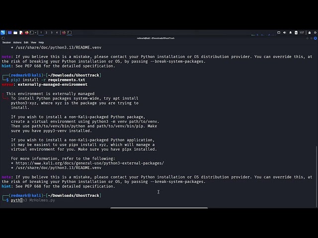 GhostTrack GitHub Tool Installation Step-by-Step (Beginner Tutorial)