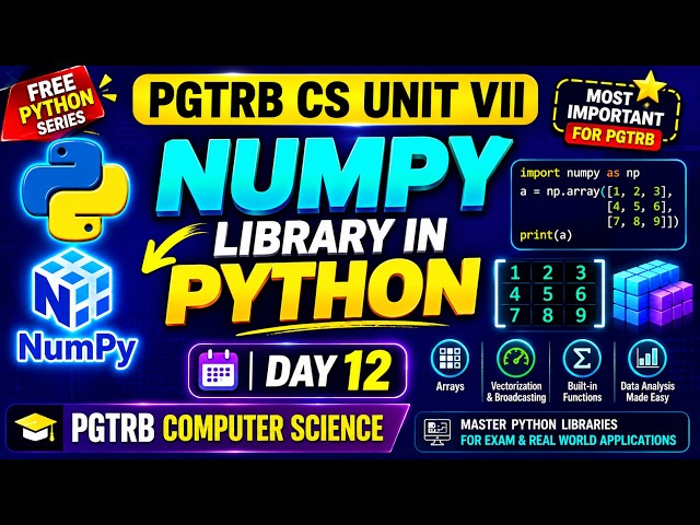 🚀 PGTRB CS Unit VII | Python Libraries in Tamil | Day 12 | Most Important Topic for Exam  #pgtrbcs