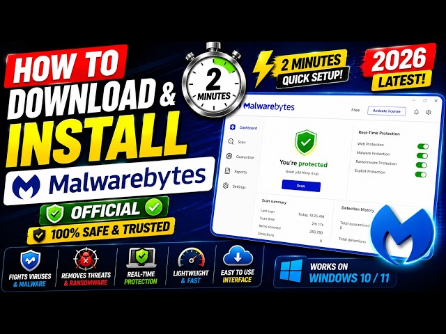 How to Download & Install Malwarebytes on Windows (2026) 🛡️ | Official Free Antivirus Tutorial