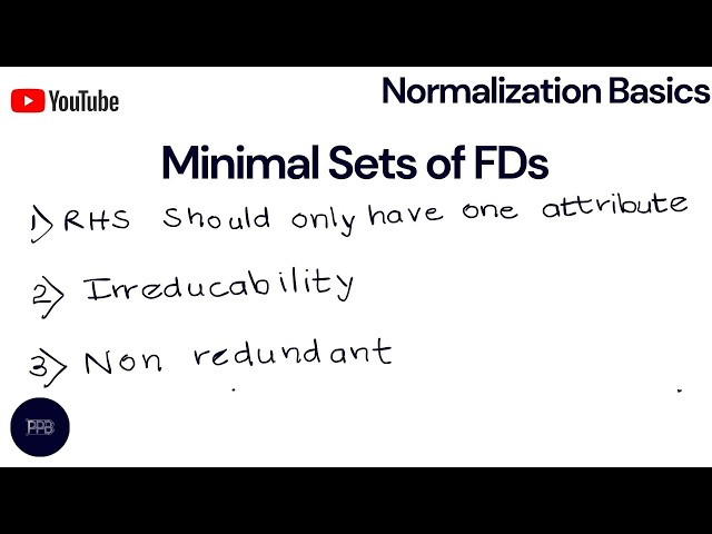 Minimal Set of Functional Dependencies | Normalization Series