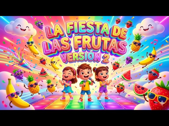 The Fruit Party | Version 2 #kidsmusic #fruits #learning #spanishforkids