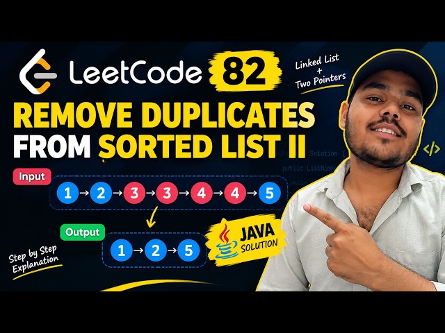 🚀 LeetCode 82 – Remove Duplicates from Sorted List II | Java Solution