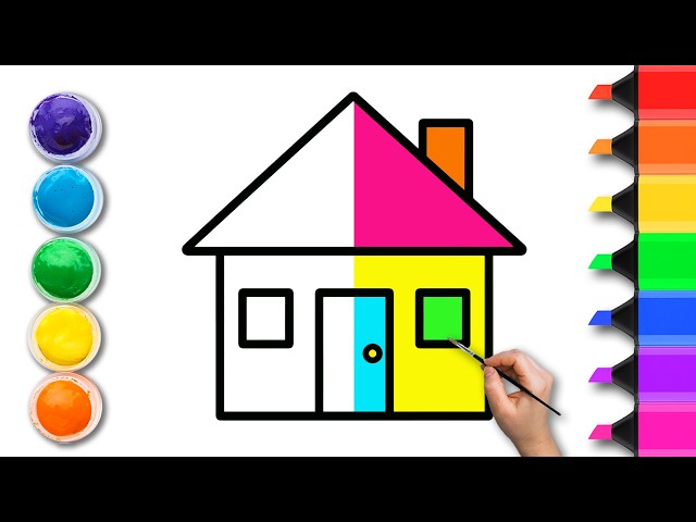 How To Draw a Cute House 🏡 Easy for Kids and Toddlers #house #396 #housedrawing