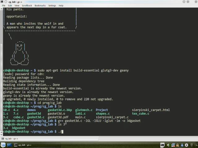 Starting with OpenGL in Ubuntu Linux [by Chandan]