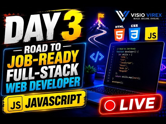 Day 3: JavaScript LIVE | Road to Job-Ready Full-Stack Web Developer #studywithme