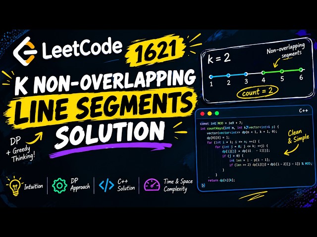 LeetCode 1621: Number of Sets of K Non-Overlapping Line Segments | C++