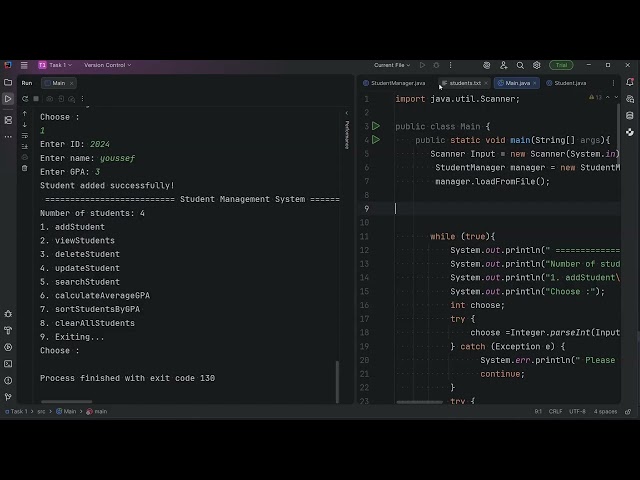 Student Management System in Java | OOP Project with File Handling