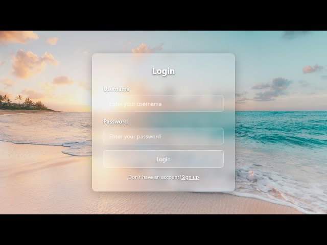 How to Create Transparent Login Form  using [HTML and CSS]...