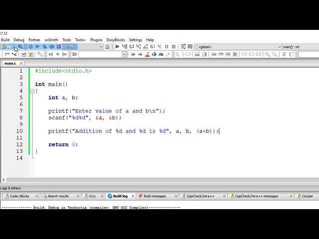 C Language Addition Programming