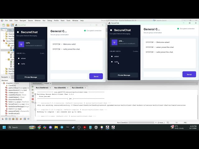Secure Multi-Client Chat Application Network Programming Mini Project