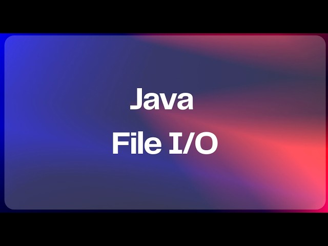 Java File I/O