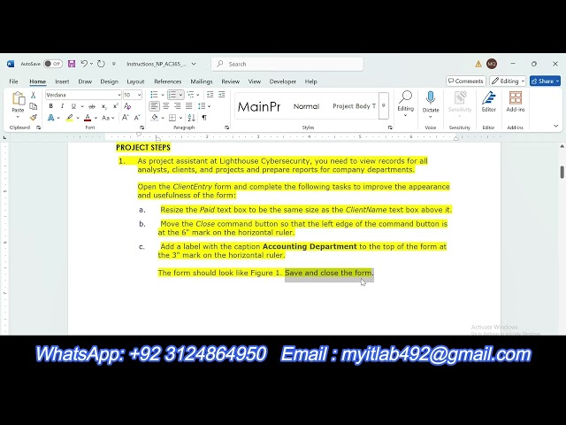 New Perspectives Access 365 | Module 4: SAM Critical Thinking Project C | Lighthouse Cybersecurity