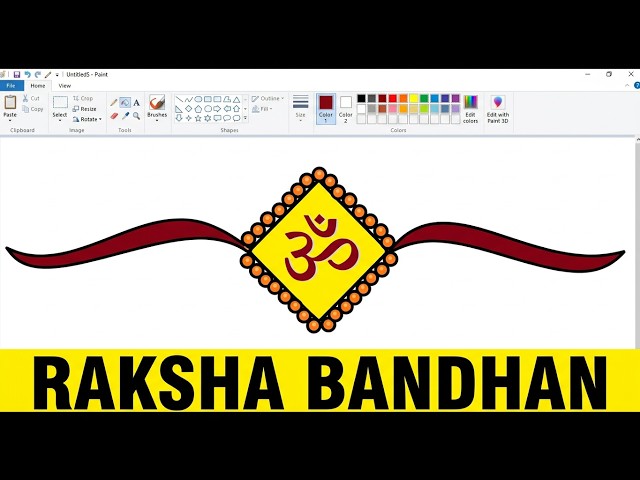 How to Draw Raksha Bandhan Special Drawing in MS Paint | Easy Rakhi Drawing Tutorial