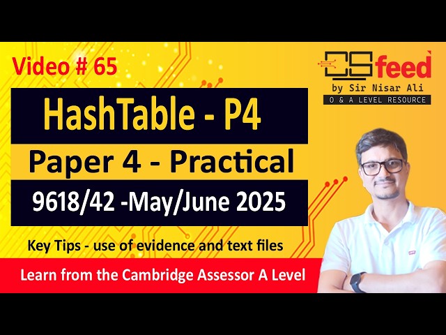 CS 9618 | A Level | Paper 4 | MayJune 2025 | 42 - HashTable Question