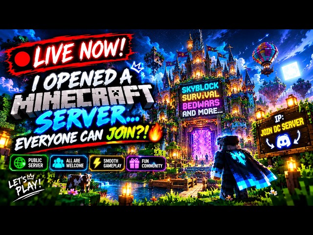 🔴 I OPENED A MINECRAFT SERVER… EVERYONE CAN JOIN?! 🔥 #Minecraft #MinecraftLive