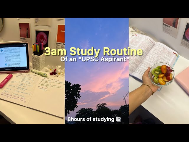 🍵📖 3:00 AM Study Routine Of An UPSC Aspirant | Productive 8 Hours Study Vlog📚⏰ | MOTIVATION 