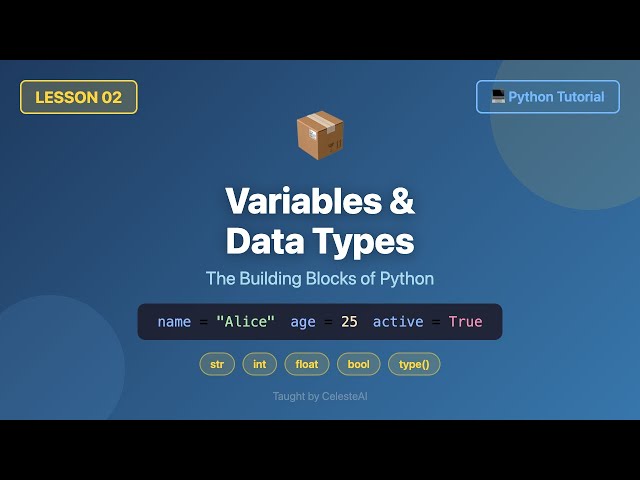 Python Tutorial for Beginners #2 - Variables & Data Types (str, int, float, bool)