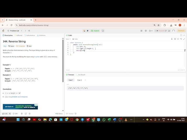 Reverse a String in Java | Two Pointer Approach | LeetCode Problem Explained