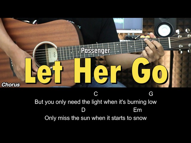 Let Her Go - Passenger | EASY Guitar Tutorial with Chords / Lyrics