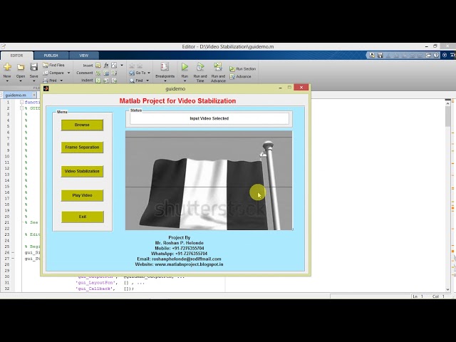 Matlab Project with Source Code Video Stabilization