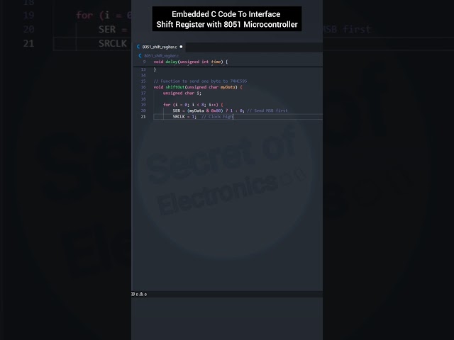 Embedded C Code To Interface Shift Register with 8051 Microcontroller